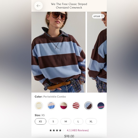 Free People Sweaters - Free People Oversized Striped Crewneck